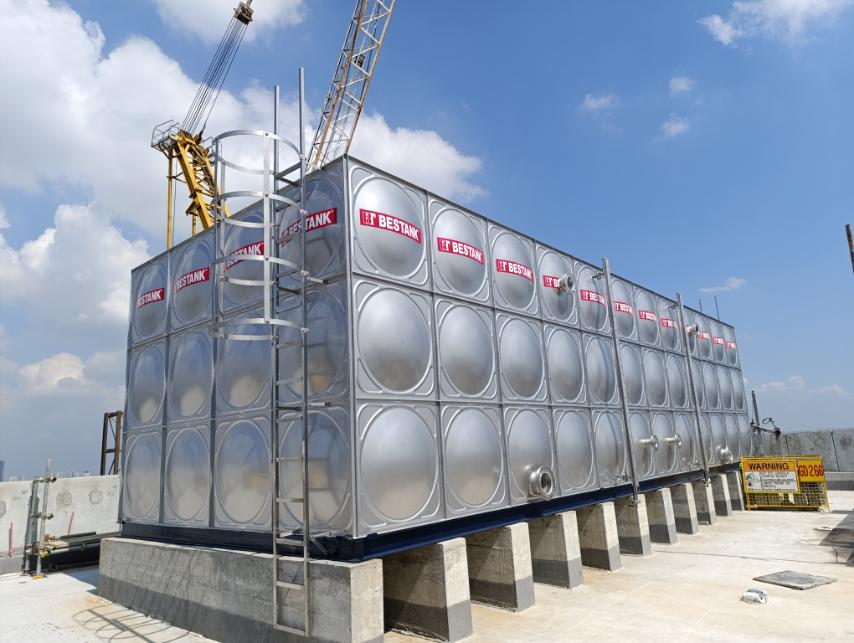 144,000-liter Bestank Stainless Steel Modular Tank with Partition at Parklinks, Pasig