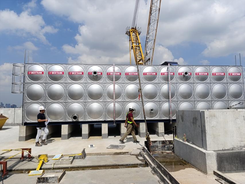 Bestank Stainless Steel Modular Tank (144,000 Liters) – With Partition Installed at The Lattice at Parklinks, Brgy. Rosario, Pasig City
